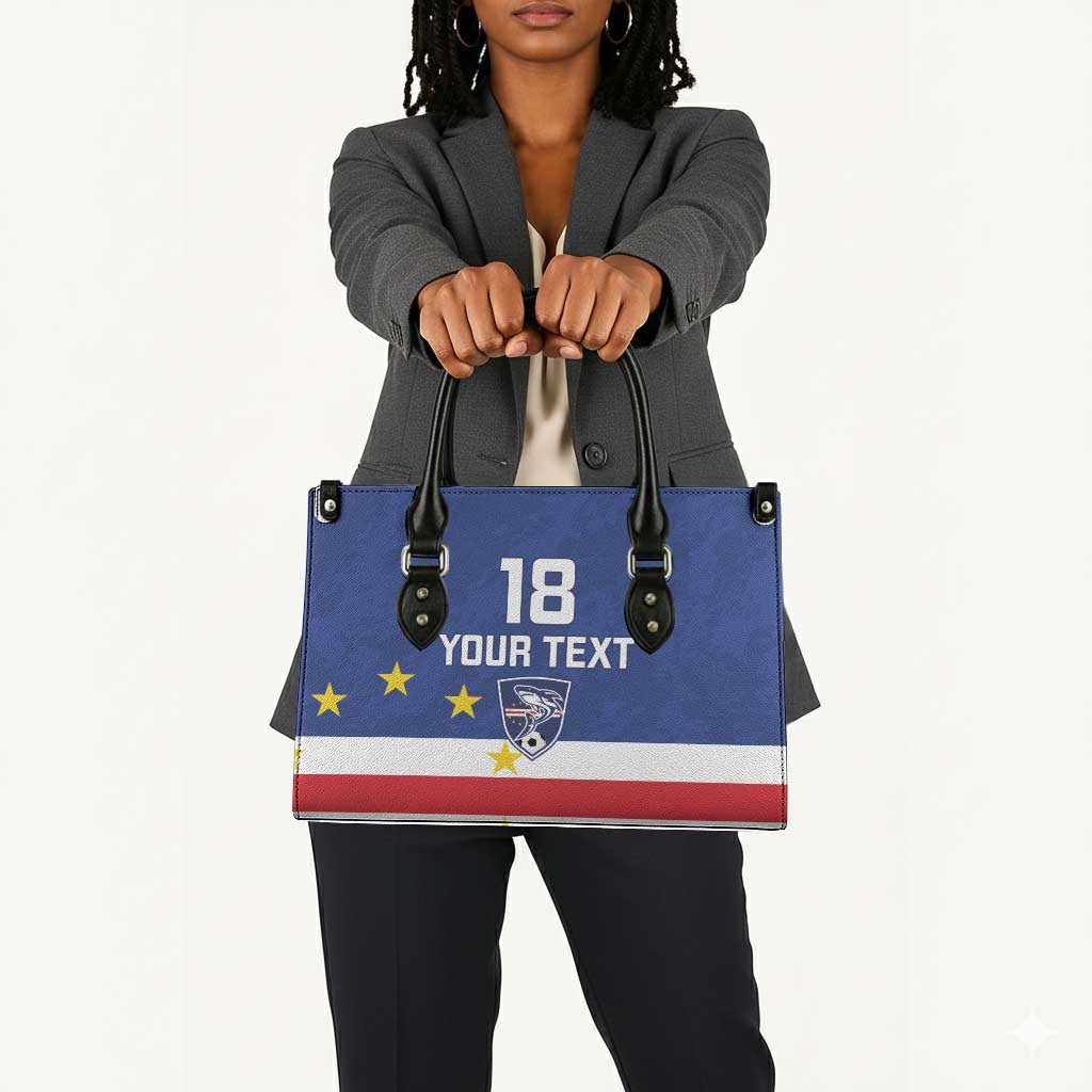 Cape Verde Football Go Champion Custom Leather Bag Sporty Style