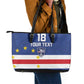 Cape Verde Football Go Champion Custom Leather Tote Bag Sporty Style - African Pride
