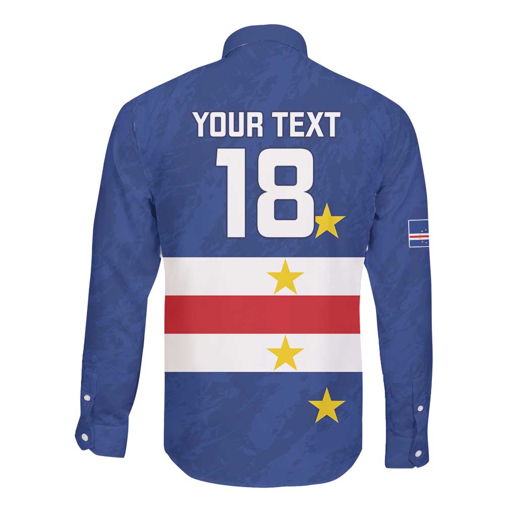 Cape Verde Football Go Champion Custom Long Sleeve Button Shirt Sporty Style - African Pride