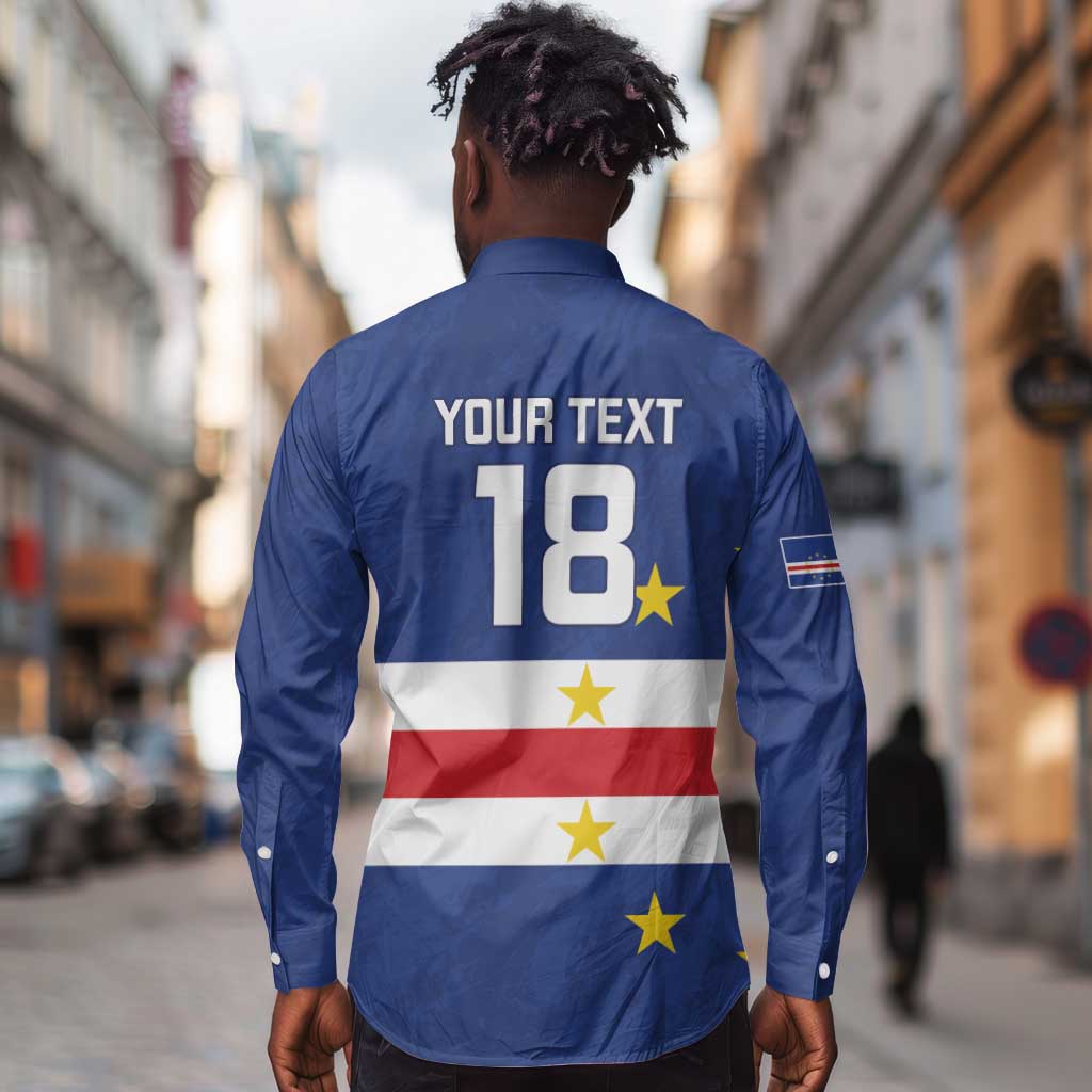 Cape Verde Football Go Champion Custom Long Sleeve Button Shirt Sporty Style - African Pride