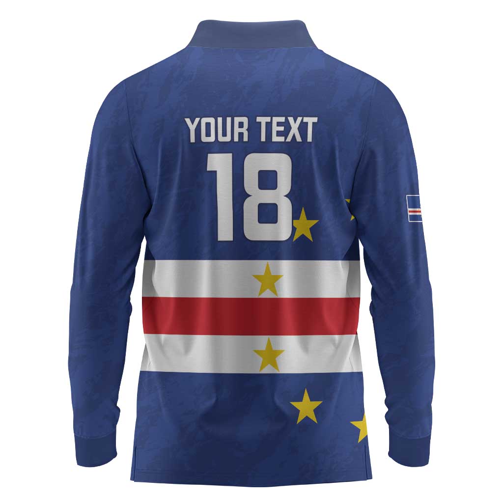 Cape Verde Football Go Champion Custom Long Sleeve Polo Shirt Sporty Style - African Pride
