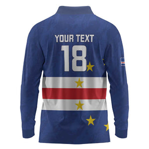 Cape Verde Football Go Champion Custom Long Sleeve Polo Shirt Sporty Style - African Pride