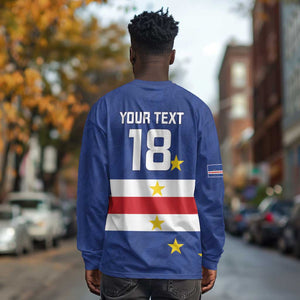 Cape Verde Football Go Champion Custom Long Sleeve Shirt Sporty Style - African Pride