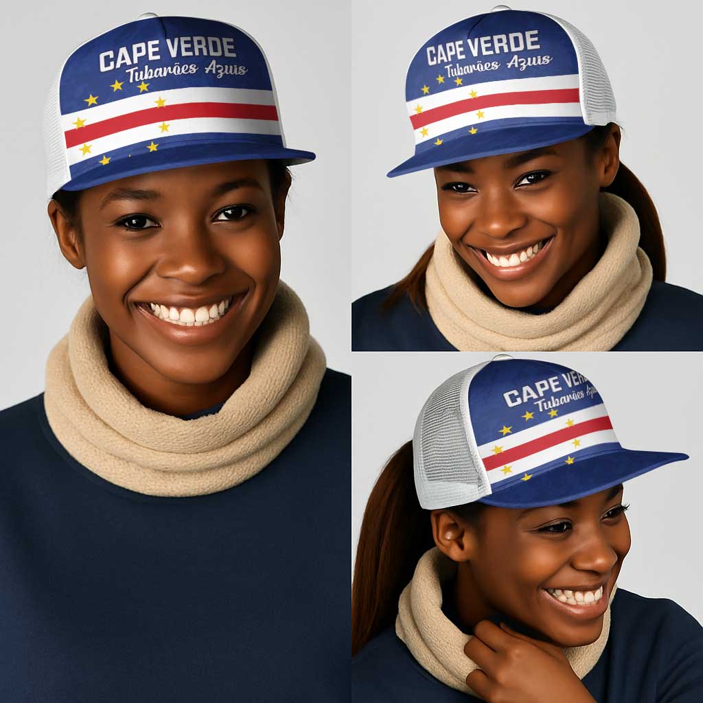 Cape Verde Football Go Champion Mesh Trucker Cap Sporty Style - African Pride