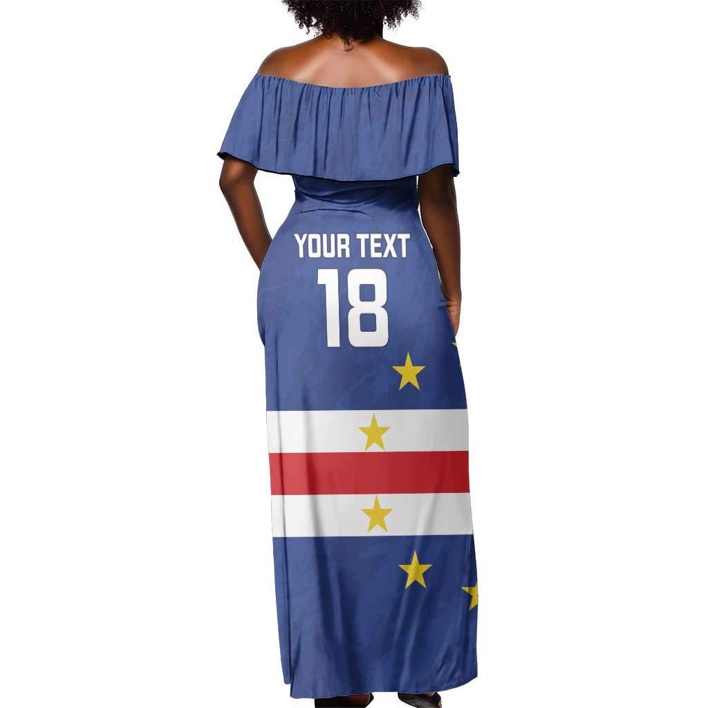 Cape Verde Football Go Champion Custom Off Shoulder Maxi Dress Sporty Style - African Pride