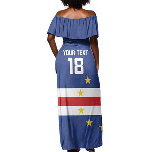 Cape Verde Football Go Champion Custom Off Shoulder Maxi Dress Sporty Style - African Pride