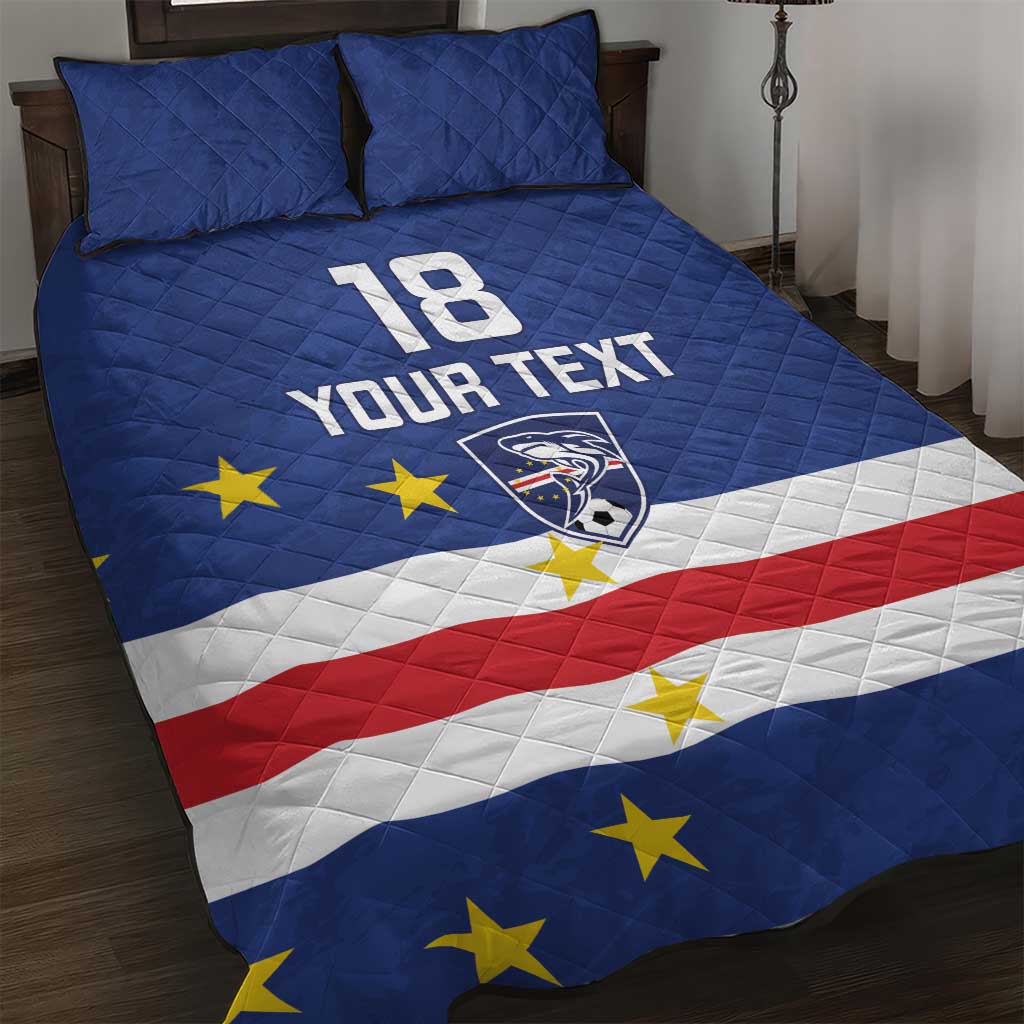 Cape Verde Football Go Champion Custom Quilt Bed Set Sporty Style - African Pride