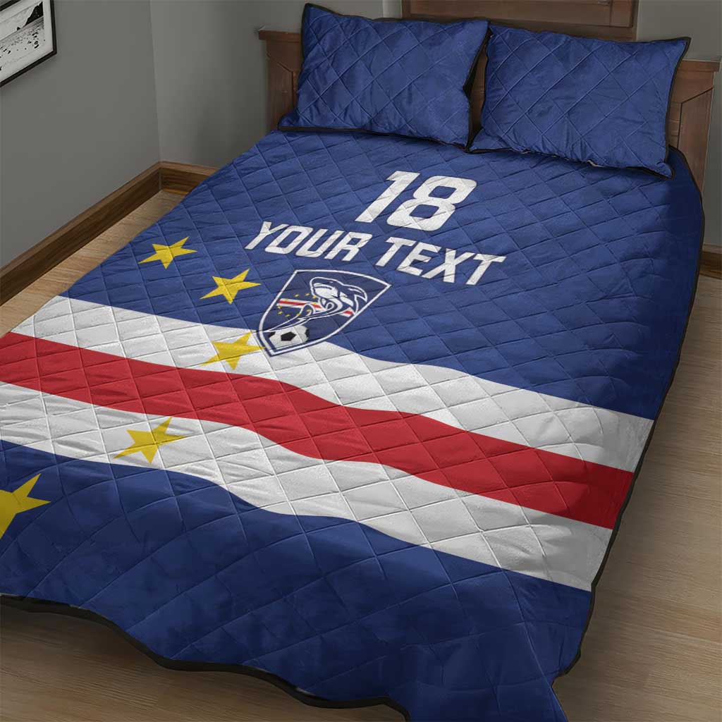 Cape Verde Football Go Champion Custom Quilt Bed Set Sporty Style - African Pride