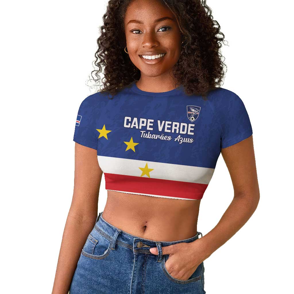 Cape Verde Football Go Champion Custom Raglan Cropped T shirt Sporty Style - African Pride