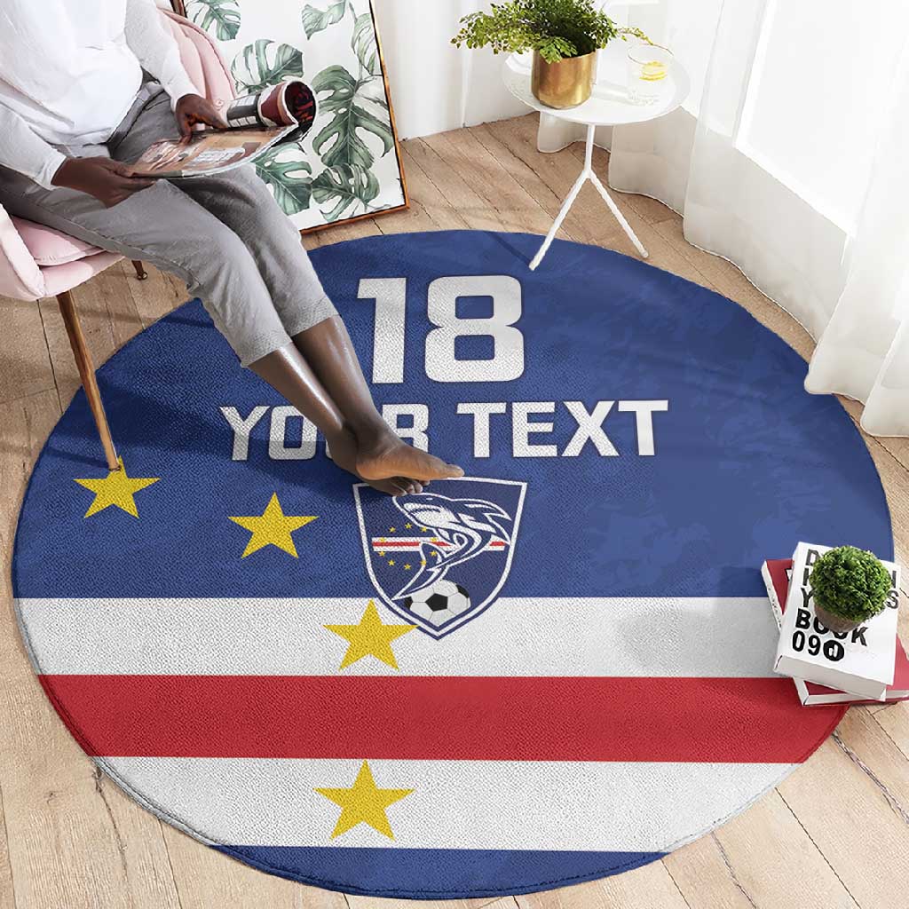 Cape Verde Football Go Champion Custom Round Carpet Sporty Style - African Pride