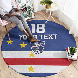 Cape Verde Football Go Champion Custom Round Carpet Sporty Style - African Pride