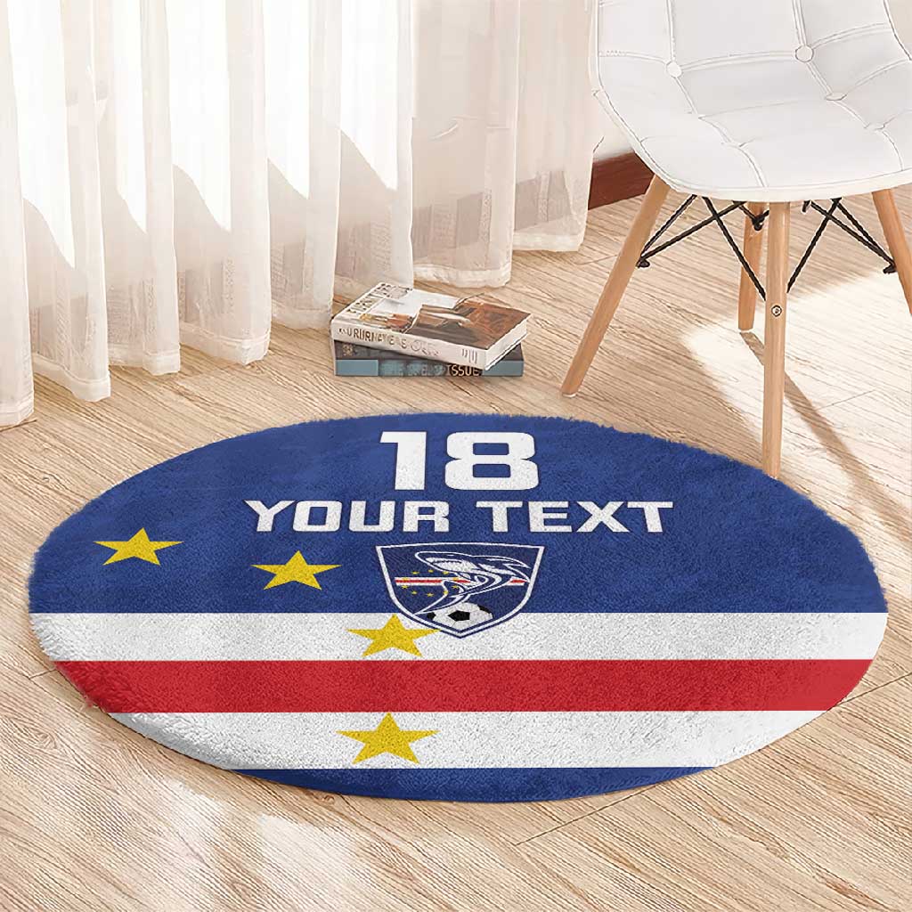 Cape Verde Football Go Champion Custom Round Carpet Sporty Style - African Pride