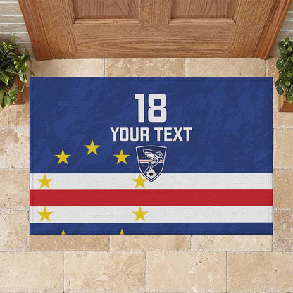 Cape Verde Football Go Champion Custom Rubber Doormat Sporty Style - African Pride