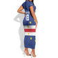 Cape Verde Football Go Champion Custom Short Sleeve Bodycon Dress Sporty Style - African Pride