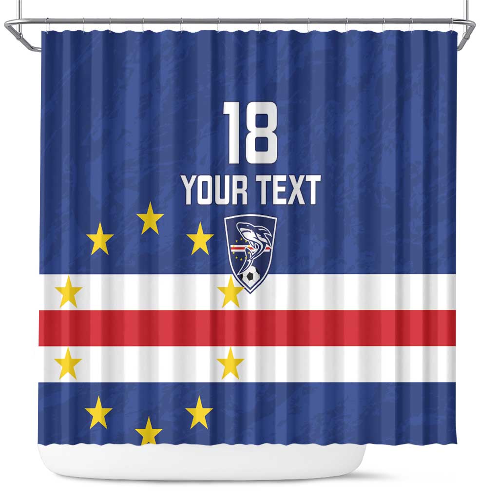 Cape Verde Football Go Champion Custom Shower Curtain Sporty Style - African Pride