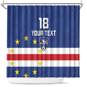 Cape Verde Football Go Champion Custom Shower Curtain Sporty Style - African Pride