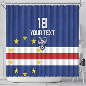 Cape Verde Football Go Champion Custom Shower Curtain Sporty Style - African Pride
