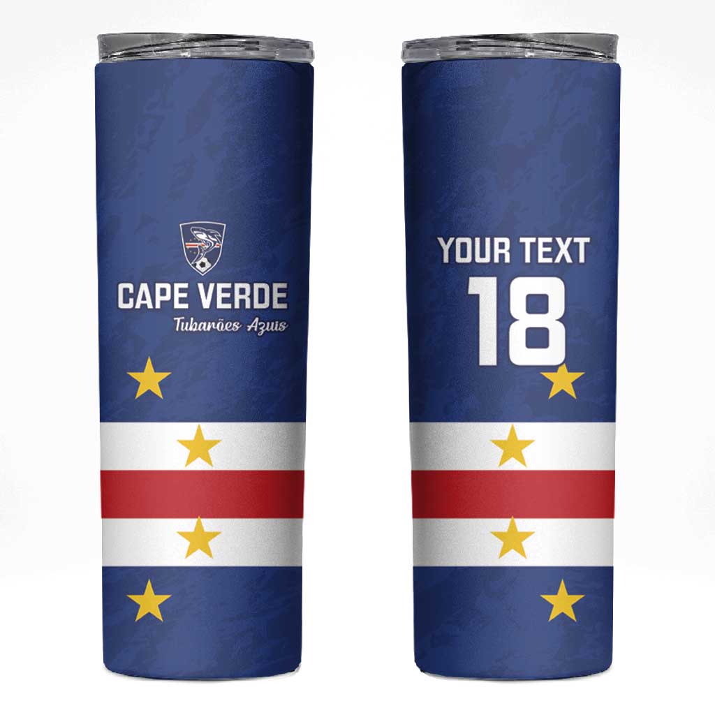 Cape Verde Football Go Champion Custom Skinny Tumbler Sporty Style - African Pride