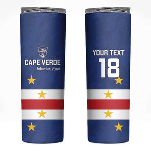Cape Verde Football Go Champion Custom Skinny Tumbler Sporty Style - African Pride