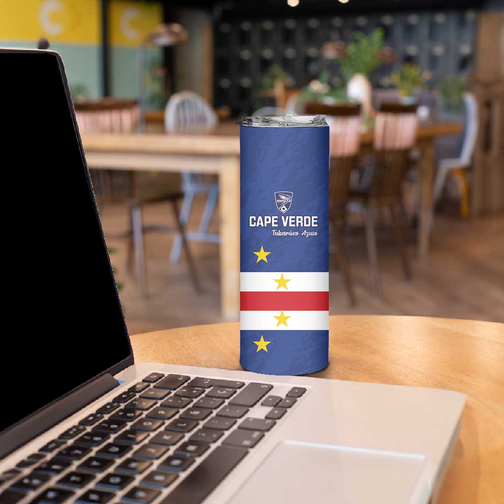 Cape Verde Football Go Champion Custom Skinny Tumbler Sporty Style - African Pride