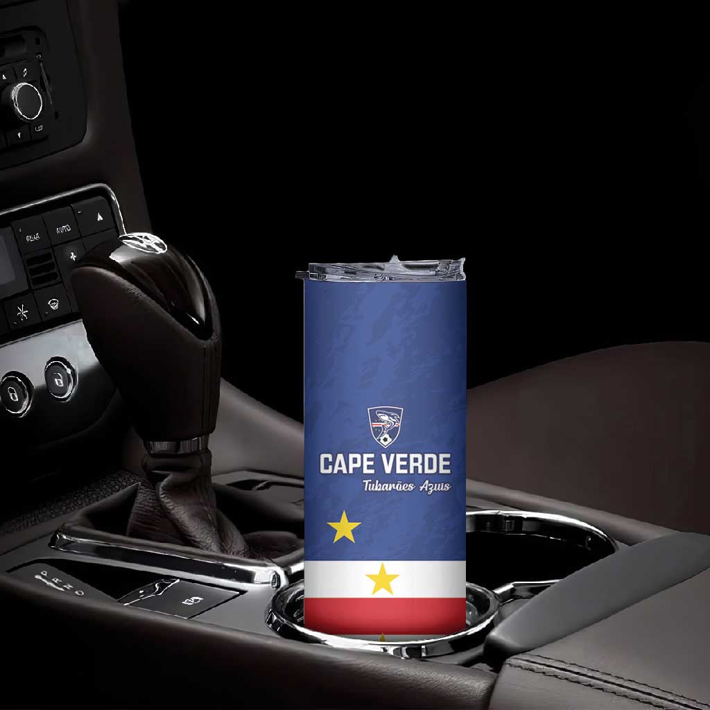 Cape Verde Football Go Champion Custom Skinny Tumbler Sporty Style - African Pride