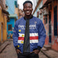 Cape Verde Football Go Champion Custom Sleeve Zip Bomber Jacket Sporty Style - African Pride