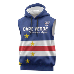 Cape Verde Football Go Champion Custom Sleeveless Hoodie Sporty Style - African Pride