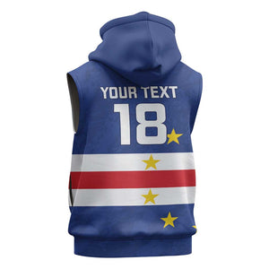 Cape Verde Football Go Champion Custom Sleeveless Hoodie Sporty Style - African Pride