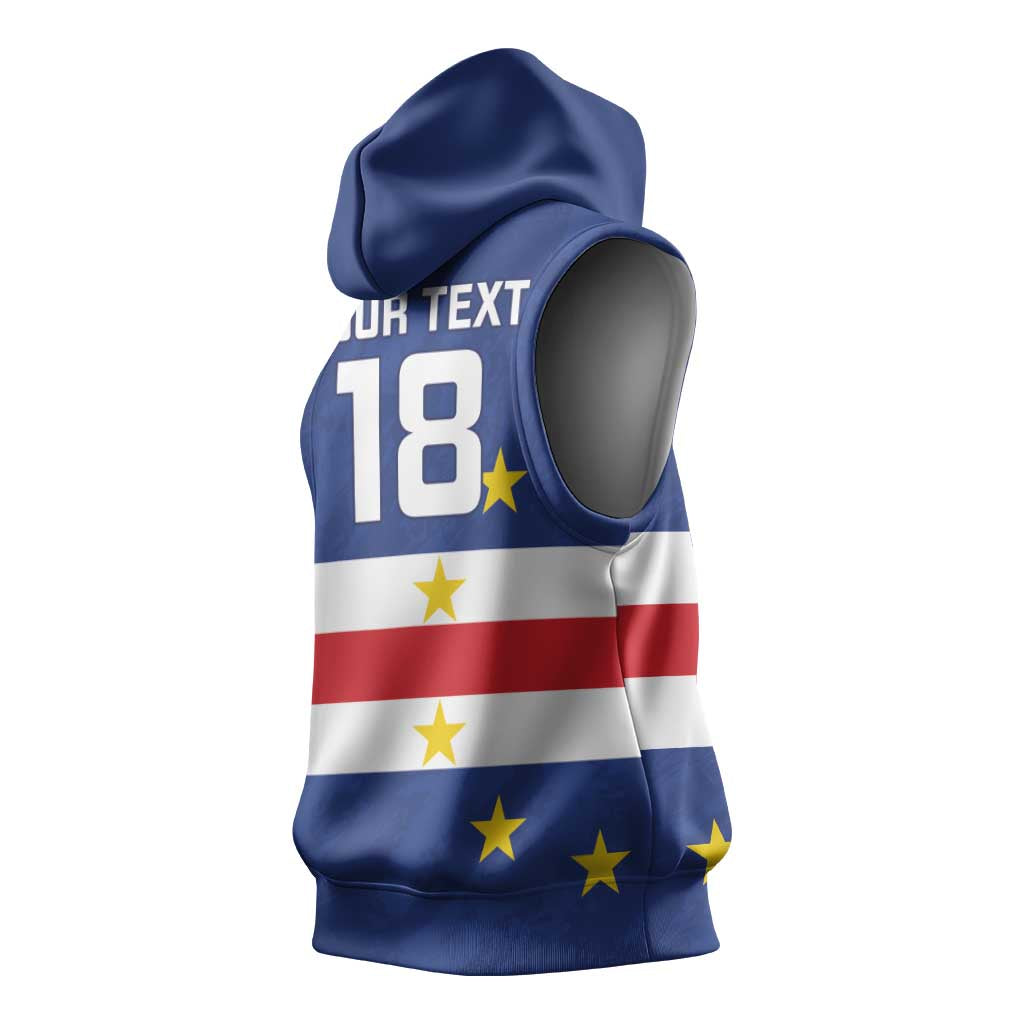 Cape Verde Football Go Champion Custom Sleeveless Hoodie Sporty Style - African Pride