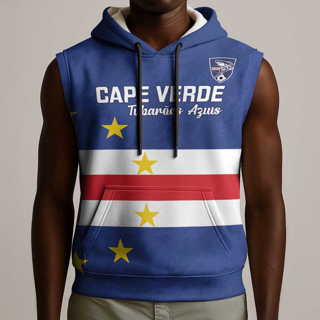 Cape Verde Football Go Champion Custom Sleeveless Hoodie Sporty Style - African Pride