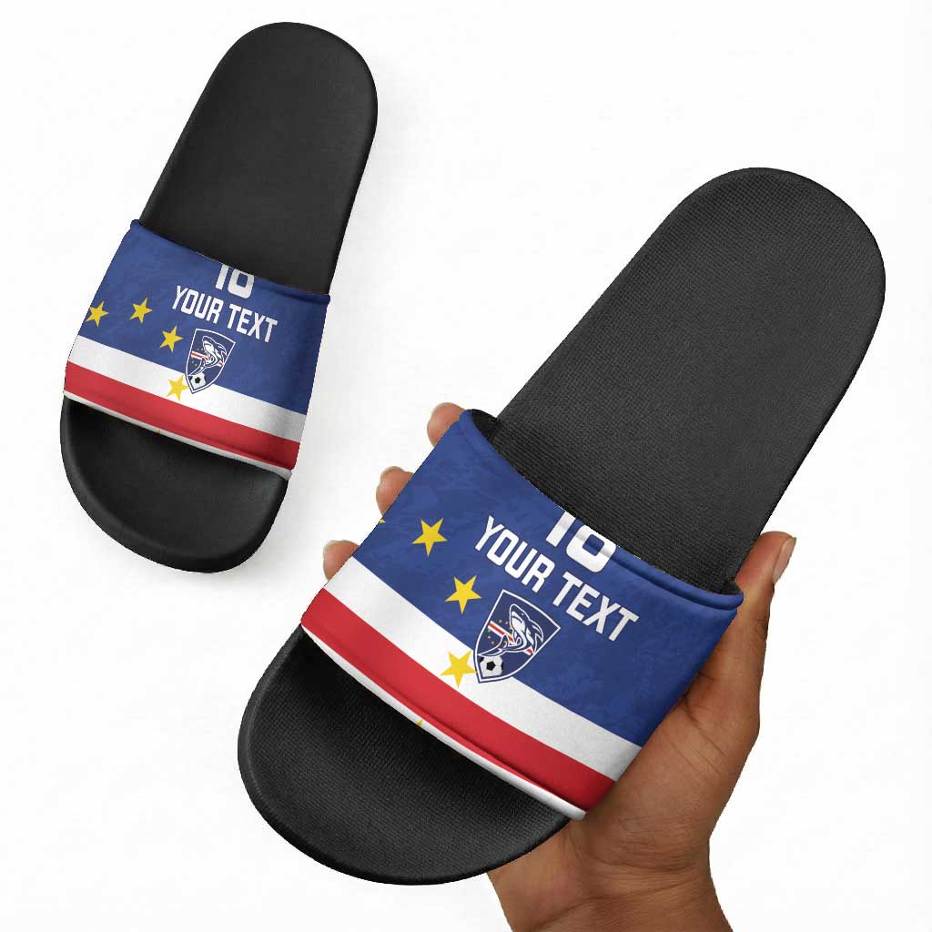 Cape Verde Football Go Champion Custom Slide Sandals Sporty Style