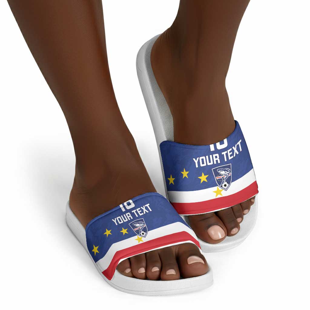 Cape Verde Football Go Champion Custom Slide Sandals Sporty Style