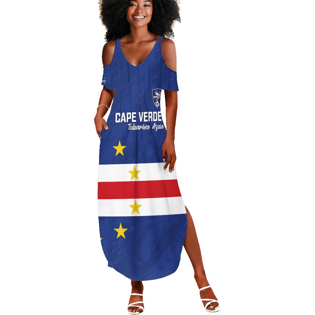 Cape Verde Football Go Champion Custom Summer Maxi Dress Sporty Style - African Pride