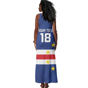 Cape Verde Football Go Champion Custom Tank Maxi Dress Sporty Style - African Pride