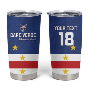 Cape Verde Football Go Champion Custom Tumbler Cup Sporty Style - African Pride