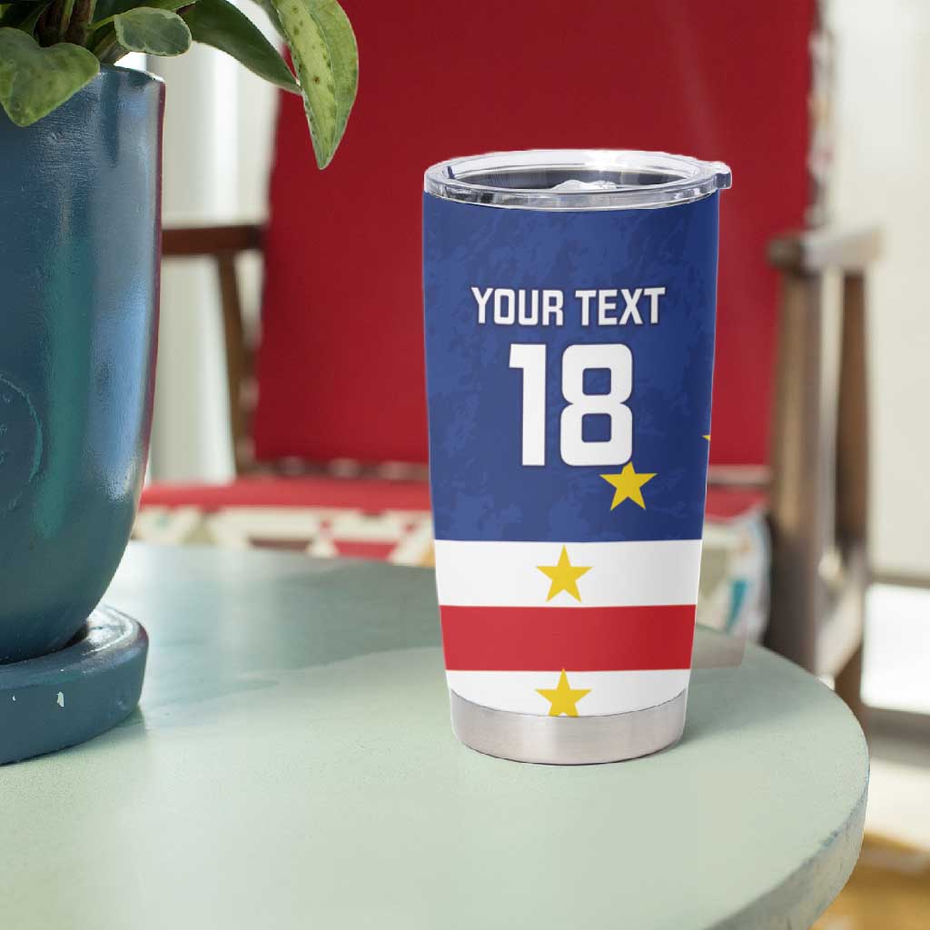Cape Verde Football Go Champion Custom Tumbler Cup Sporty Style - African Pride