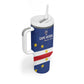 Cape Verde Football Go Champion Custom Tumbler With Handle Sporty Style - African Pride