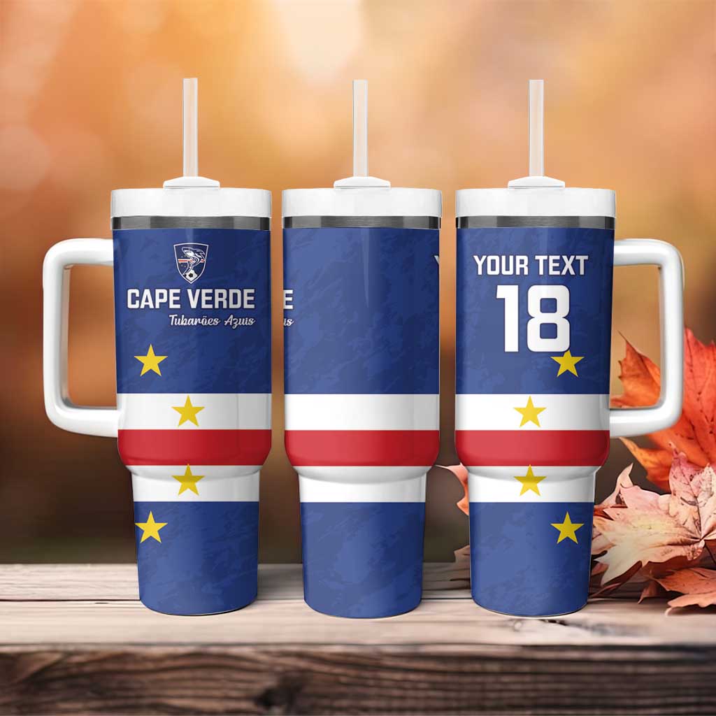 Cape Verde Football Go Champion Custom Tumbler With Handle Sporty Style - African Pride