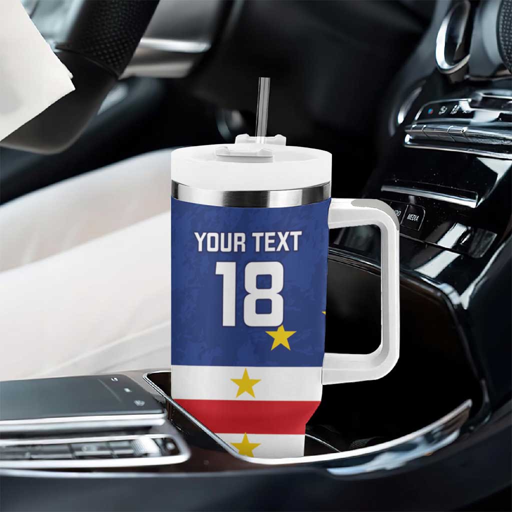 Cape Verde Football Go Champion Custom Tumbler With Handle Sporty Style - African Pride