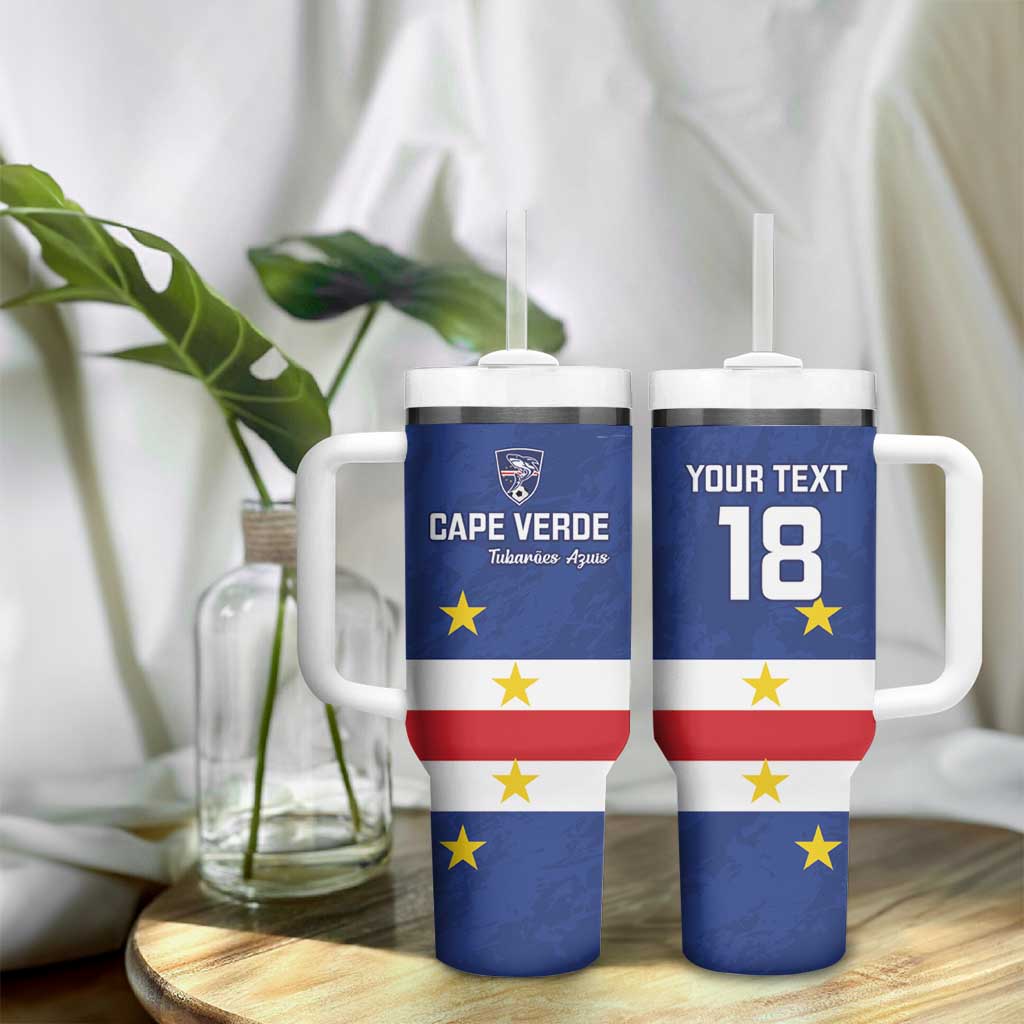 Cape Verde Football Go Champion Custom Tumbler With Handle Sporty Style - African Pride