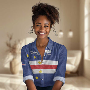 Cape Verde Football Go Champion Custom Women Casual Shirt Sporty Style - African Pride