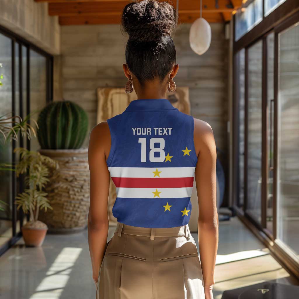 Cape Verde Football Go Champion Custom Women Sleeveless Polo Shirt Sporty Style - African Pride