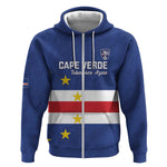 Cape Verde Football Go Champion Custom Zip Hoodie Sporty Style - African Pride