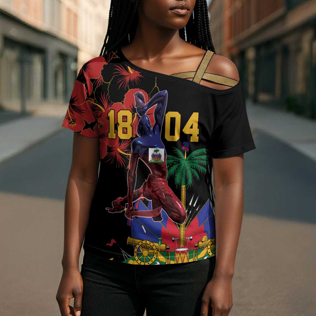Afro-Haitians Negre Marron Cross Shoulder Shirt Libete Egalite Fratenite
