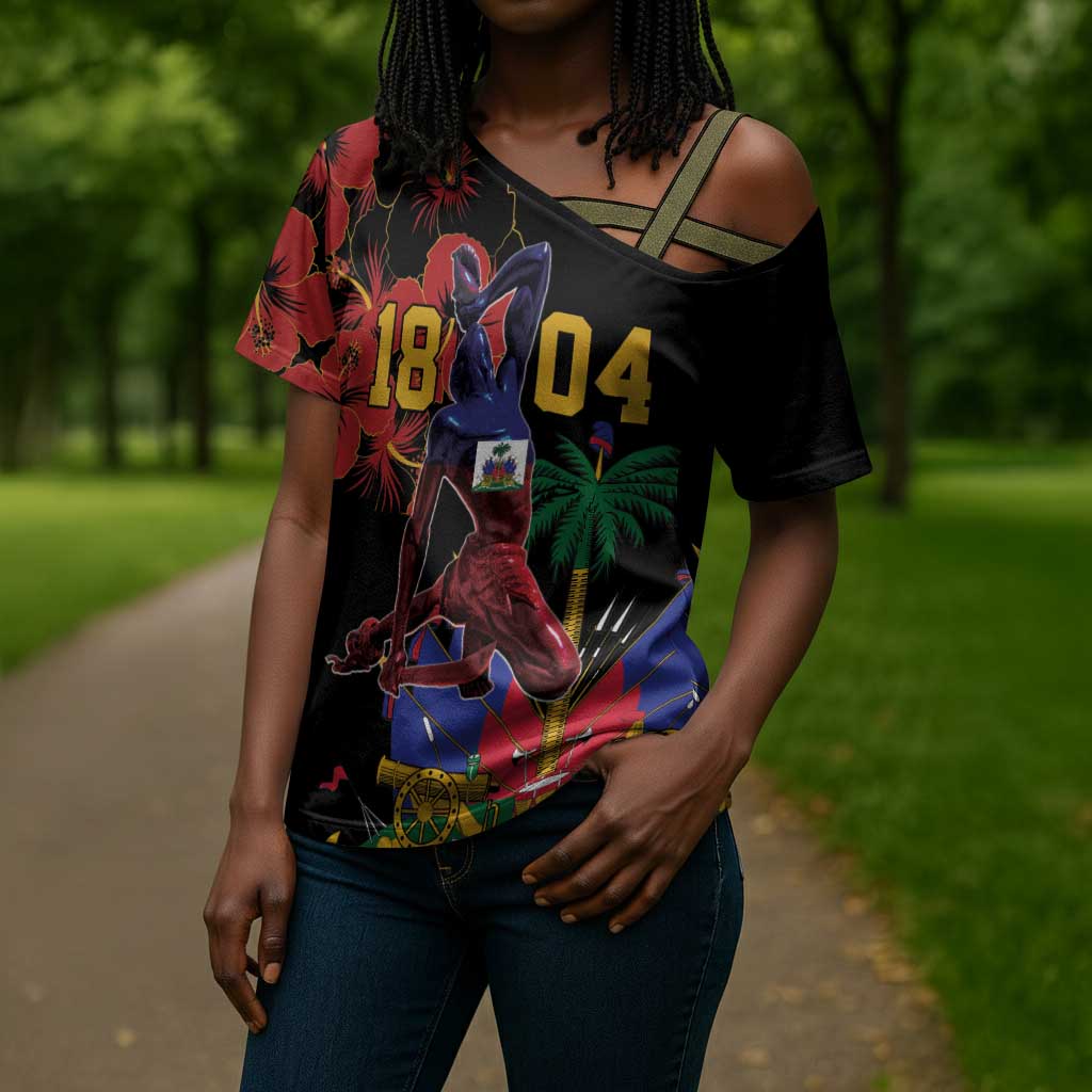 Afro-Haitians Negre Marron Cross Shoulder Shirt Libete Egalite Fratenite