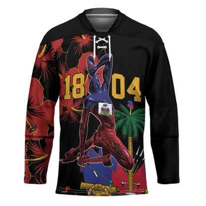 Afro-Haitians Negre Marron Hockey Jersey Libete Egalite Fratenite