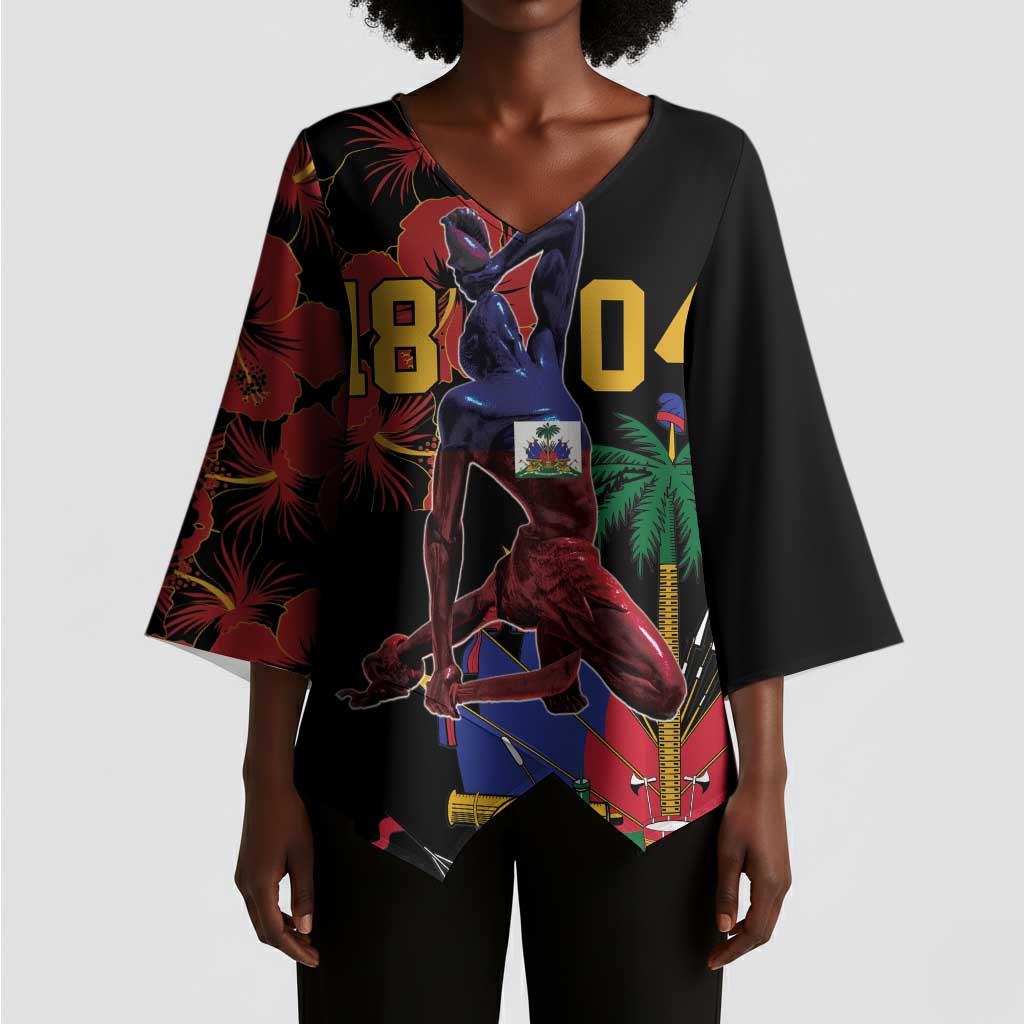 Afro-Haitians Negre Marron Kimono Sleeve Blouse Libete Egalite Fratenite