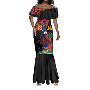 Afro-Haitians Negre Marron Mermaid Dress Libete Egalite Fratenite LT18