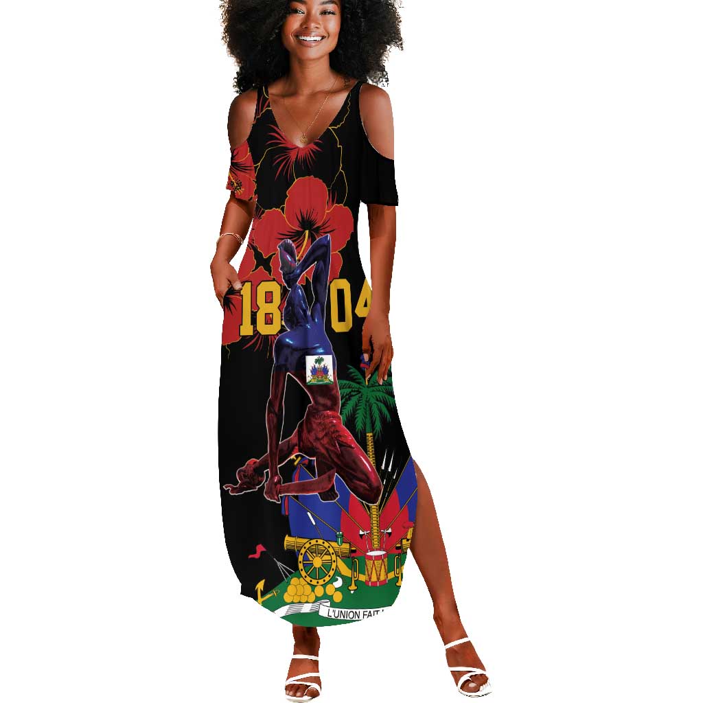 Afro-Haitians Negre Marron Summer Maxi Dress Libete Egalite Fratenite LT18