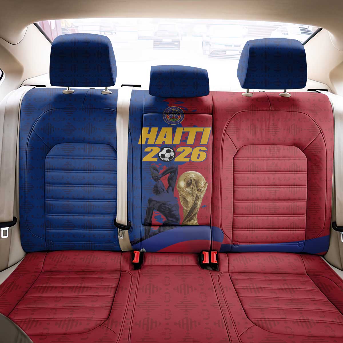 Afro-Haitians Football Back Car Seat Cover Les Grenadiers 2026 World Football - African Pride